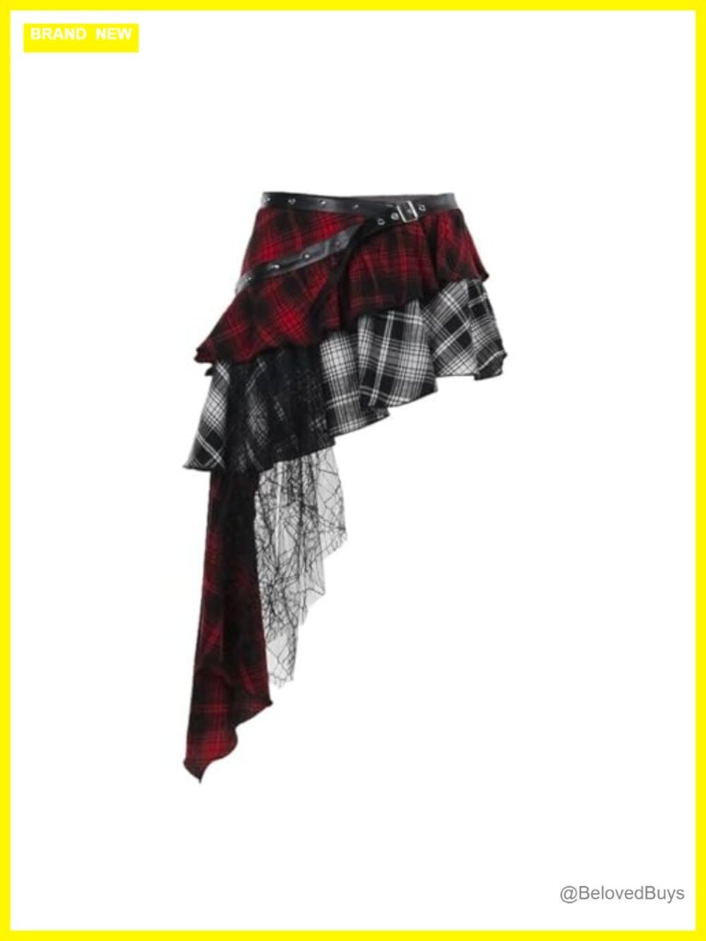 Asymmetrical Layered Ruffle Maxi Skirt Y2K Gothic Skirt